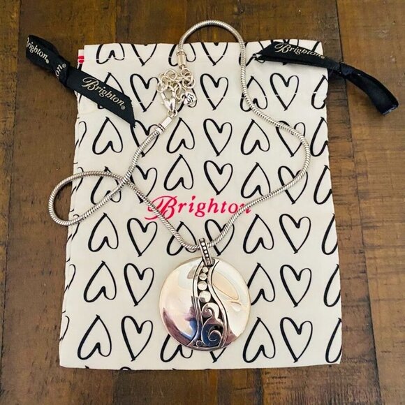 Brighton A La Mode Silver Round Pendant Necklace - Picture 3 of 3